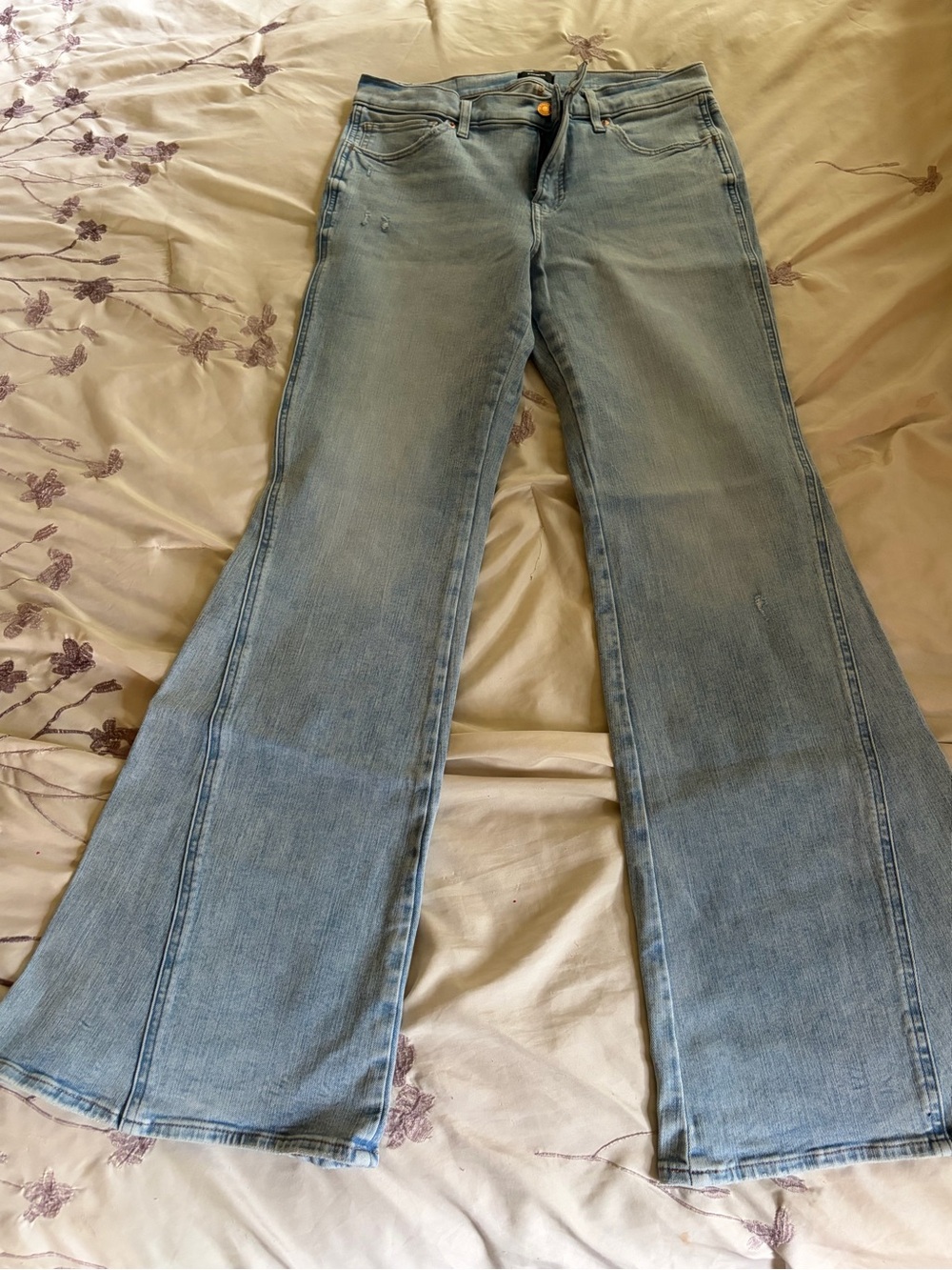 Express Light Wash Flare Jeans